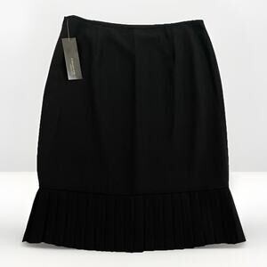Jones New York A-Line Skirt Womens Size 12 Black Pleated Hem Lined MSPR $99